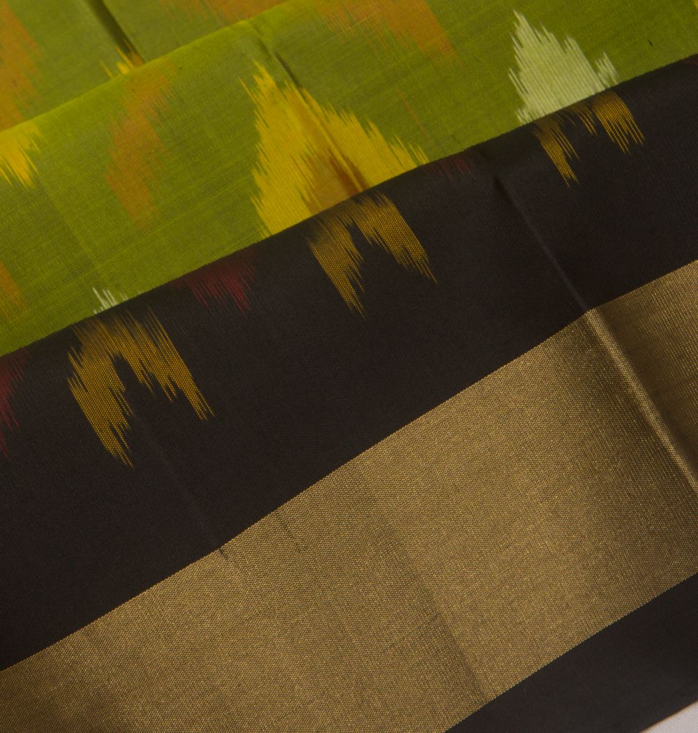 Pochampally Silk Ikat Green Saree