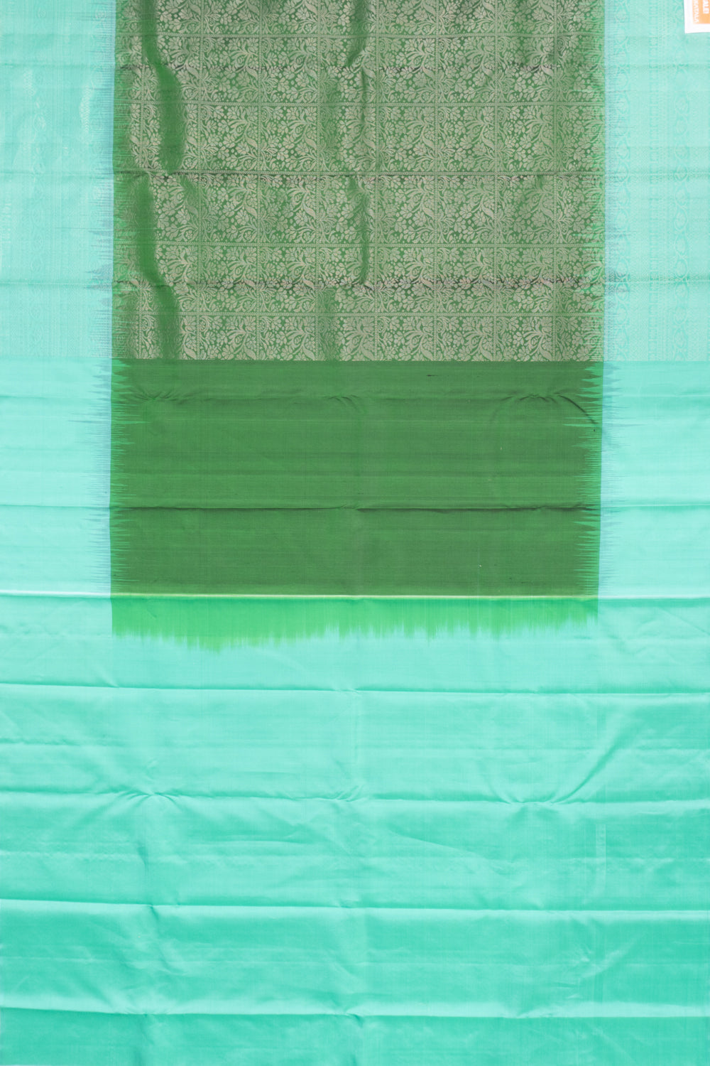 Coimbatore Silk Brocade Bottle Green Saree
