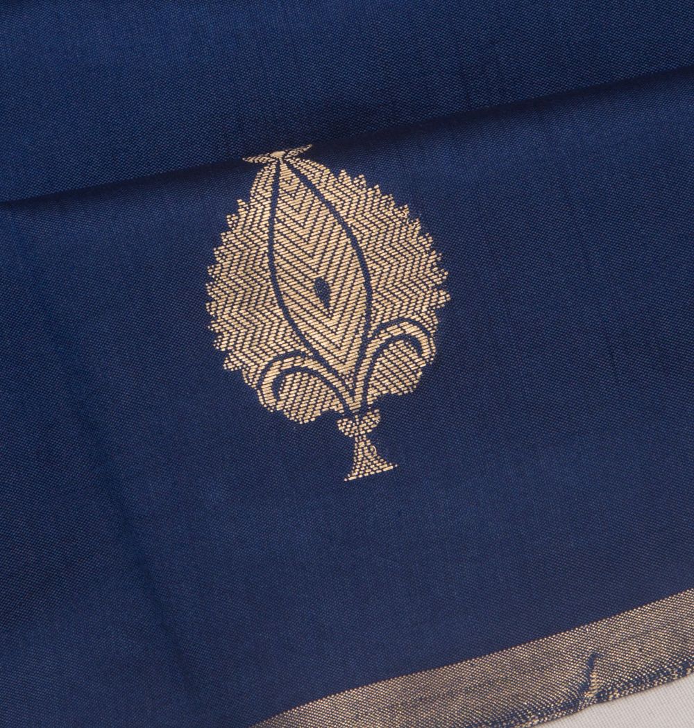 Banarasi Katan Silk Butta Blue Saree