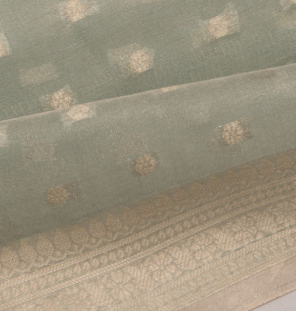 Organza Tissue Butta Pastel Blue Saree