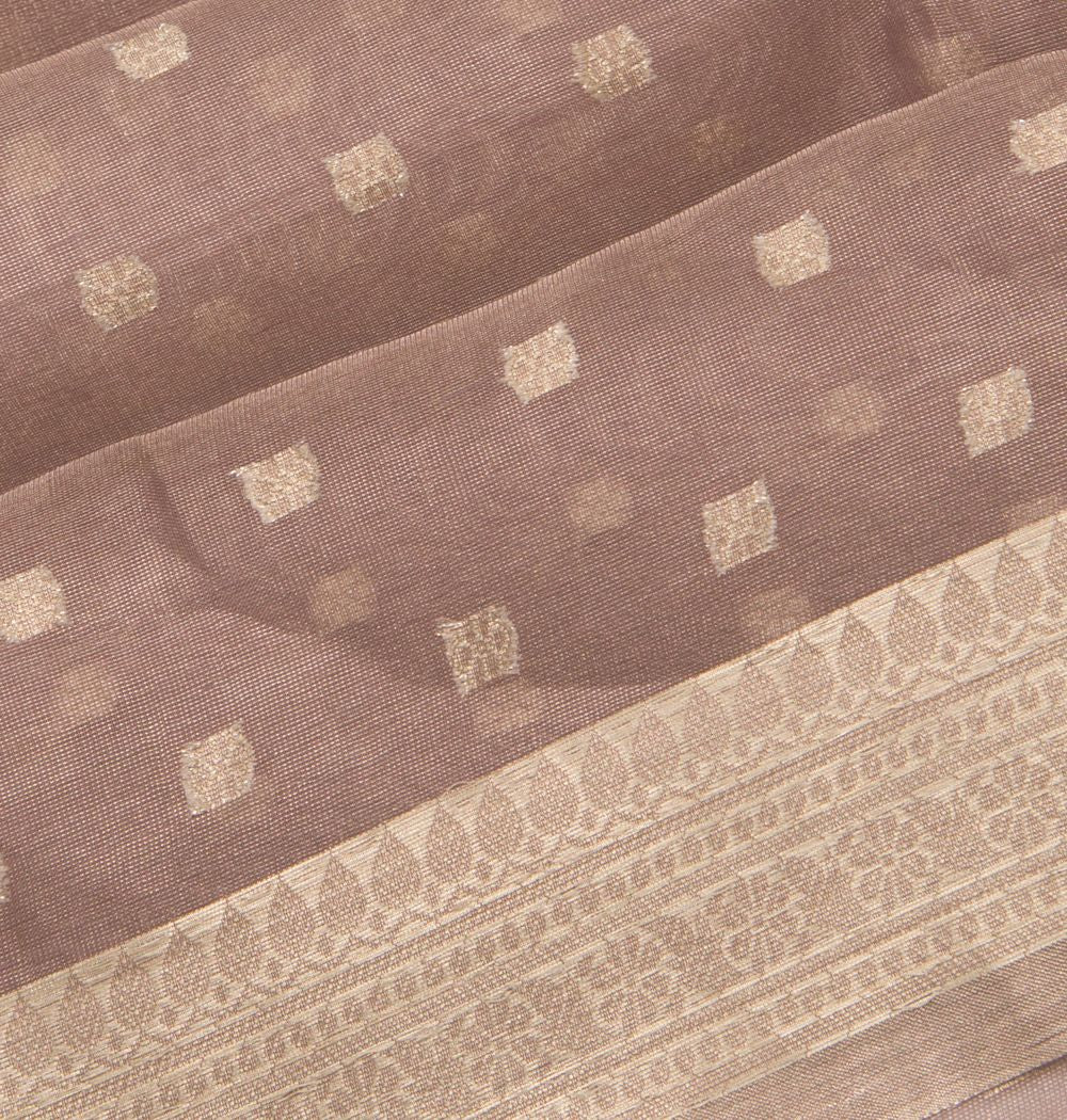 Organza Tissue Butta Lilac Saree
