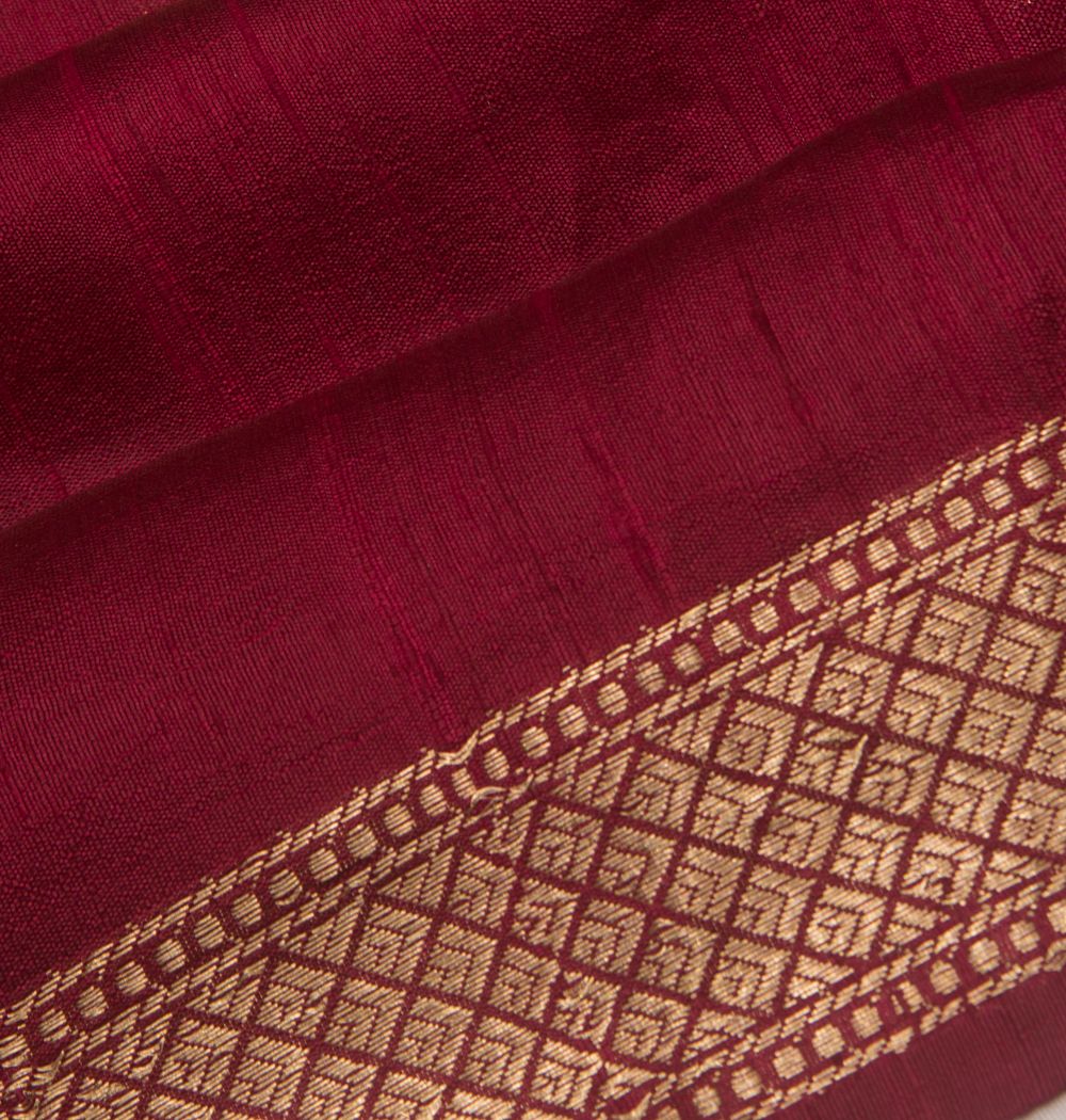 Tussar Butta Burgundy Saree