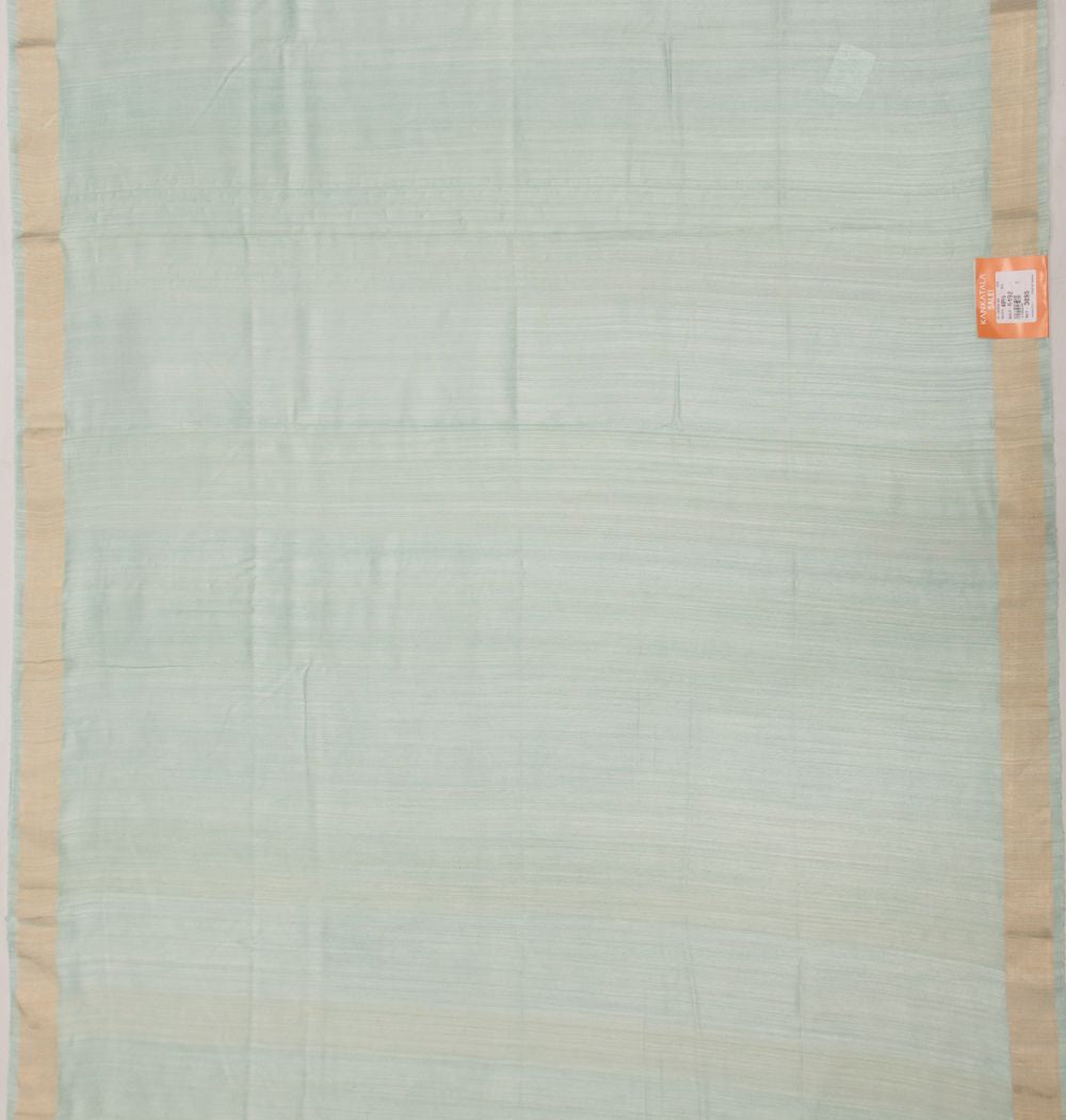 Tussar Plain Sky Blue Saree
