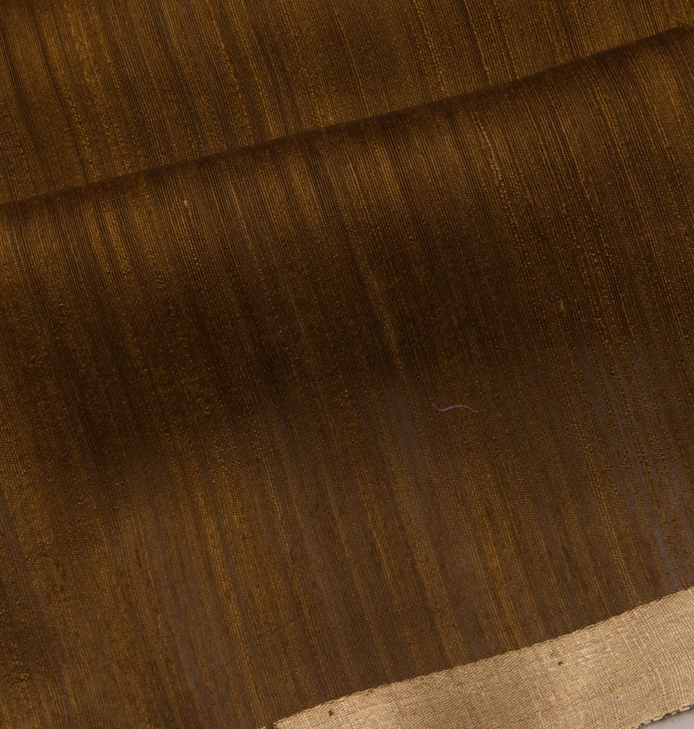 Tussar Plain Brown Saree