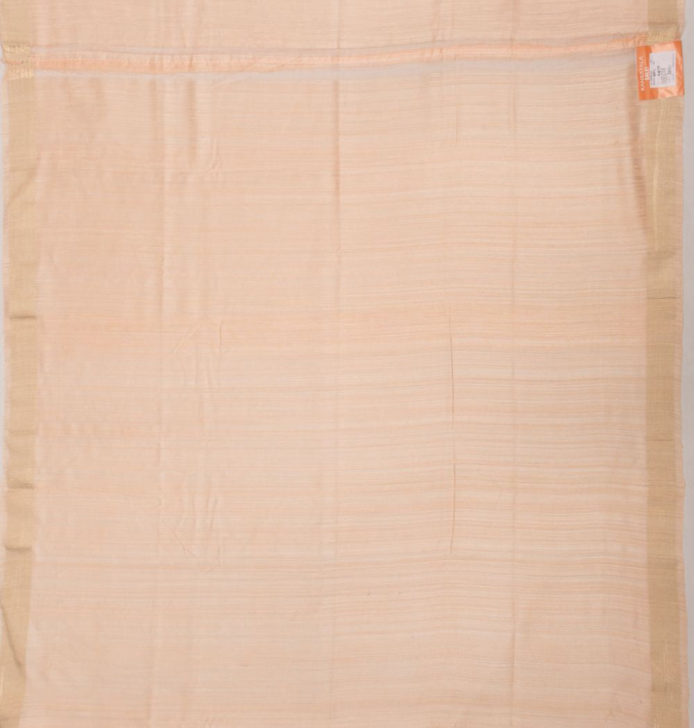 Tussar Plain Peach Saree