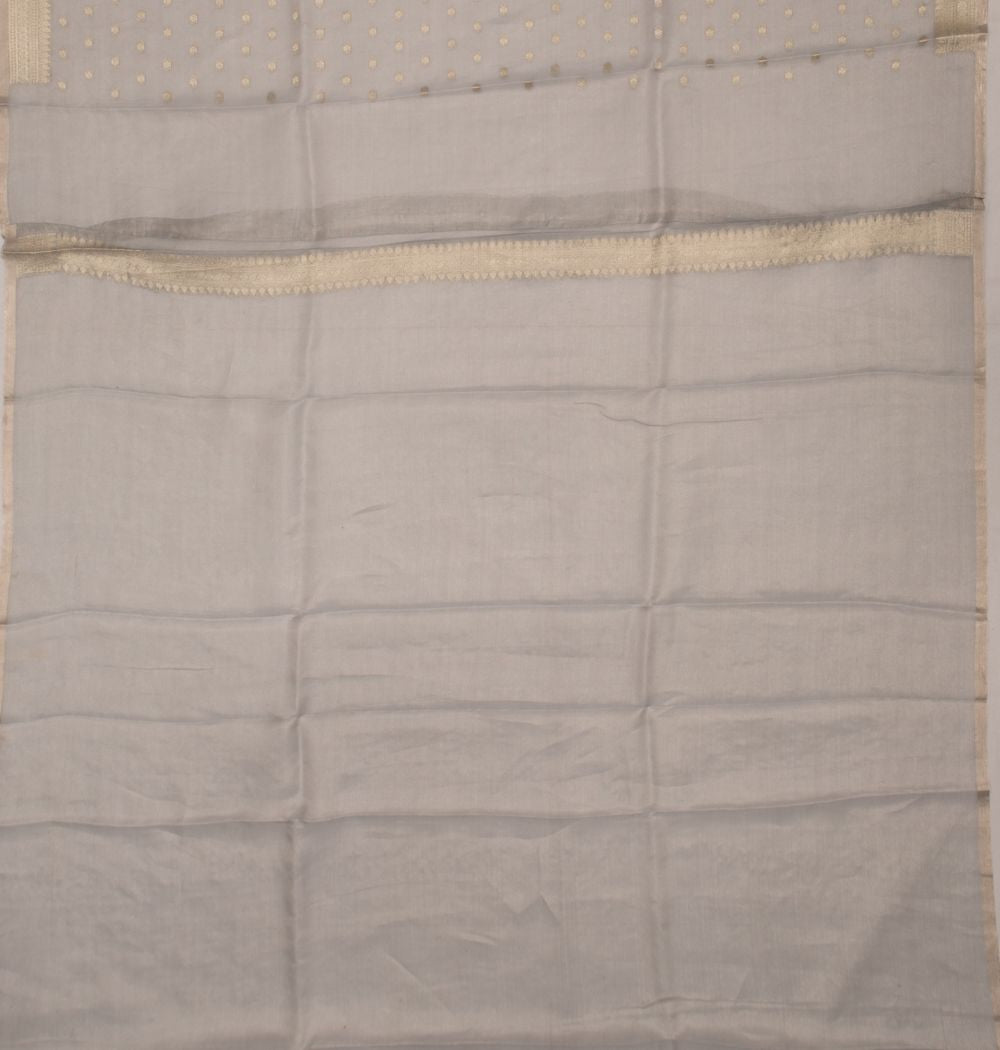 Organza Tissue Butta Grey Saree