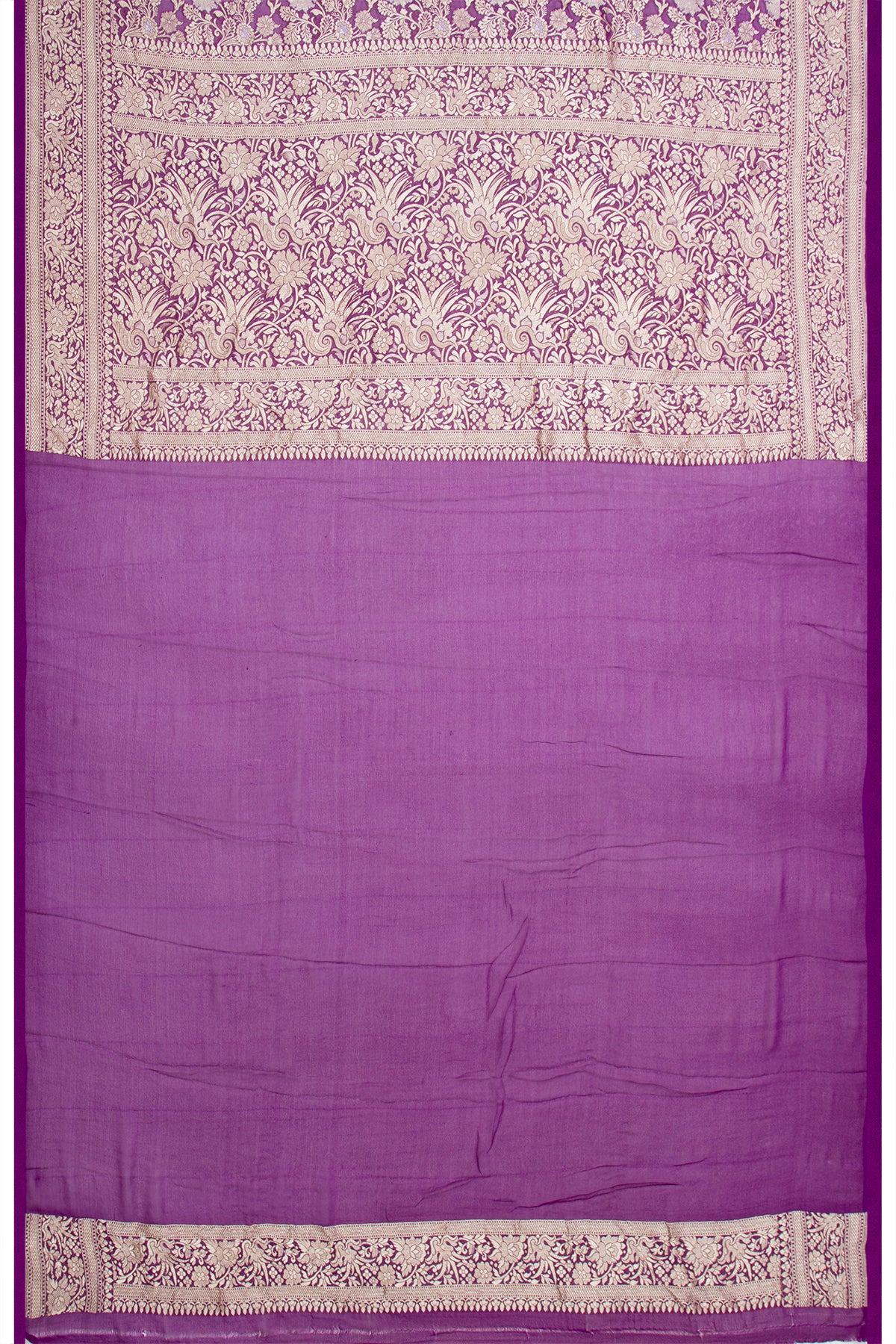 Banarasi Georgette Brocade Purple Saree