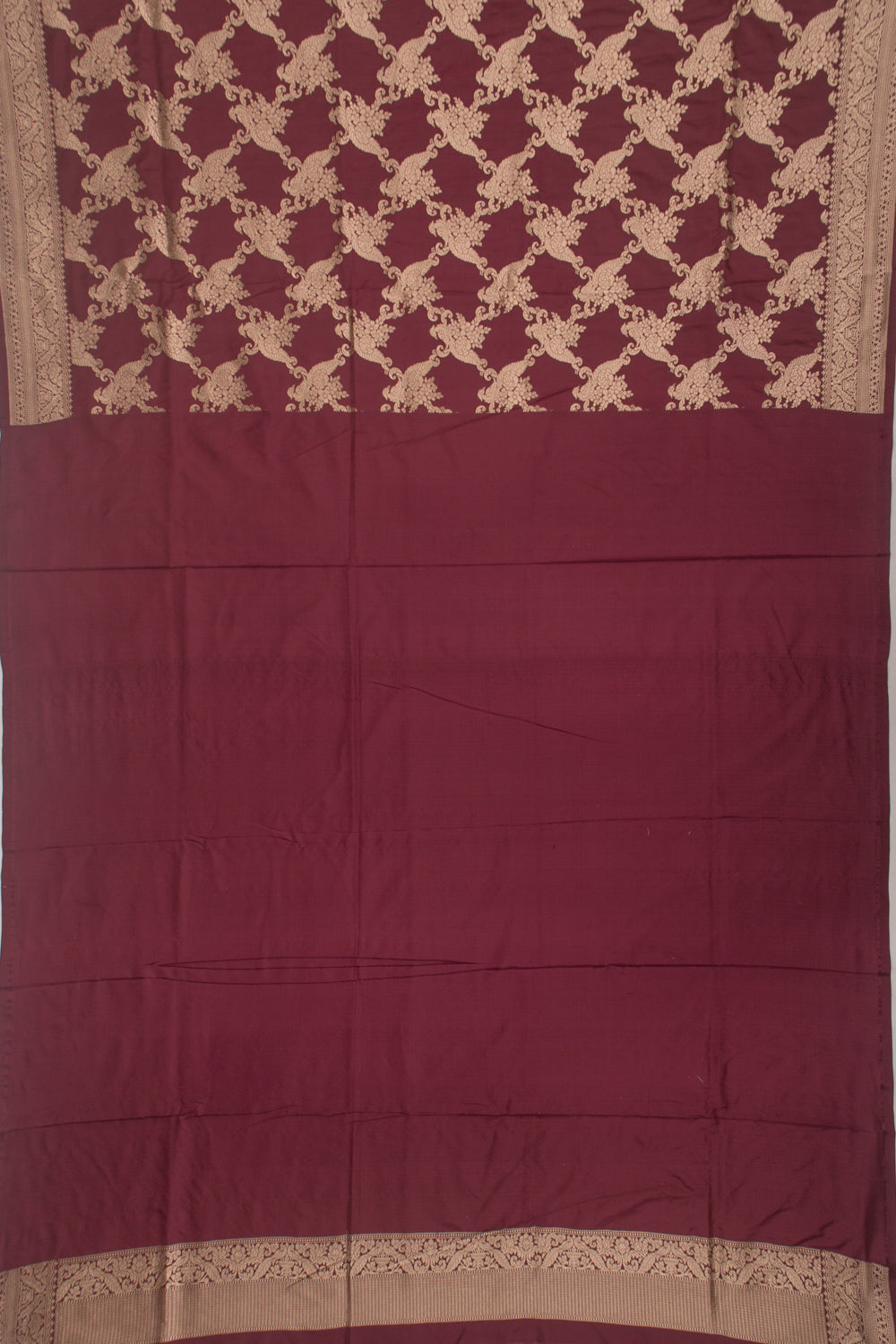 Banarasi Silk Brocade Brown Saree