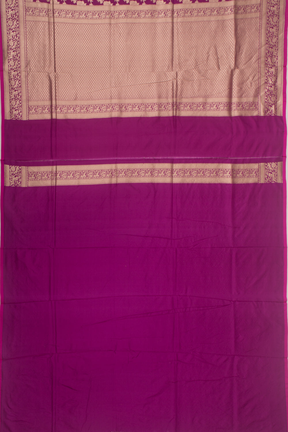 Banarasi Silk Jaal Shikargah Violet Saree