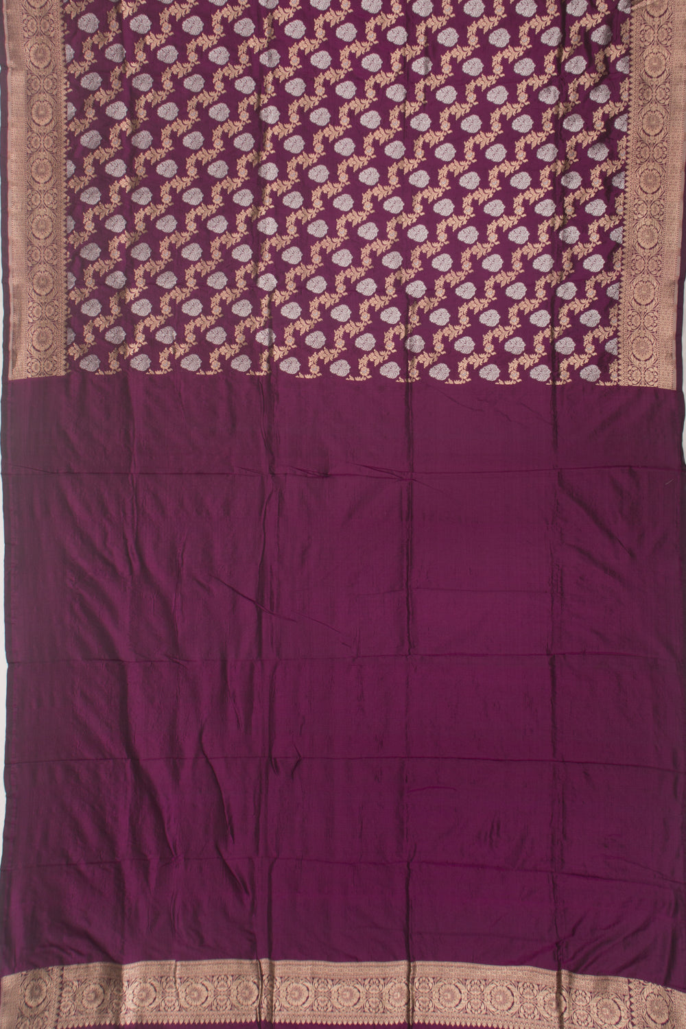Banarasi Silk Jaal And Butta Purple Saree