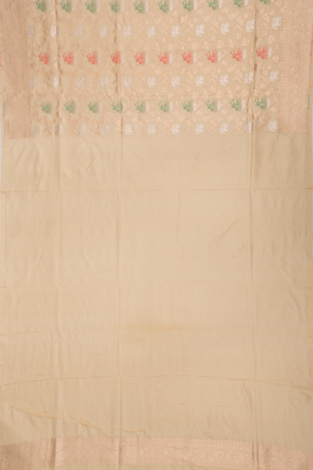 Banarasi Silk Jaal Cream Saree