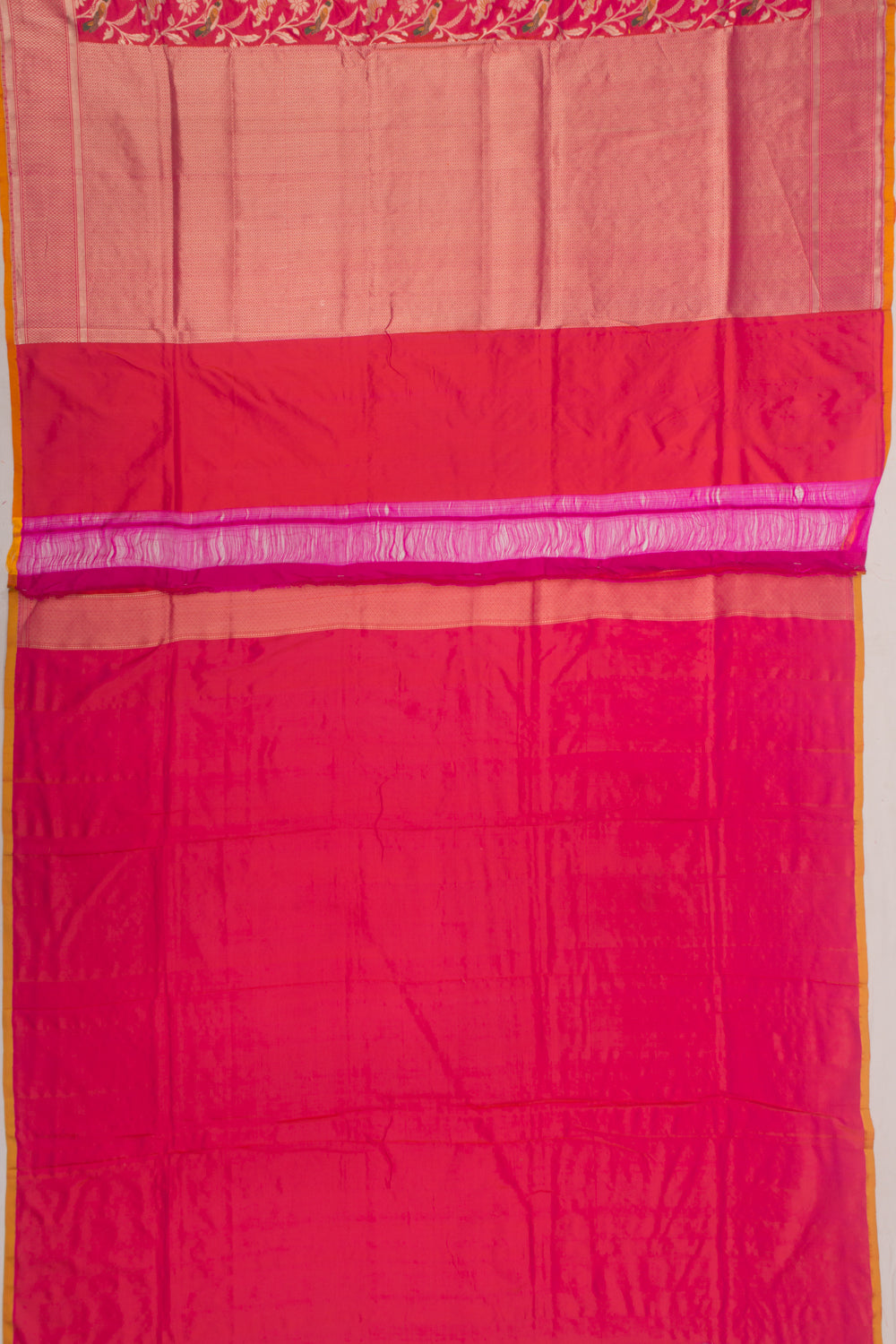 Banarasi Silk Jaal Shikargah Pink Saree