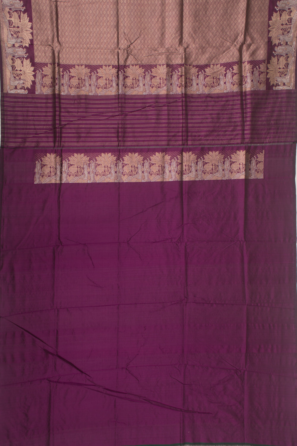 Banarasi Silk Brocade Purple Saree
