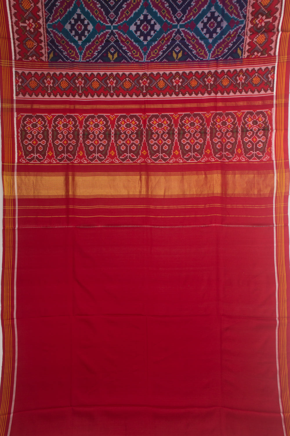 Rajkot Patola Silk Ikat Blue Saree