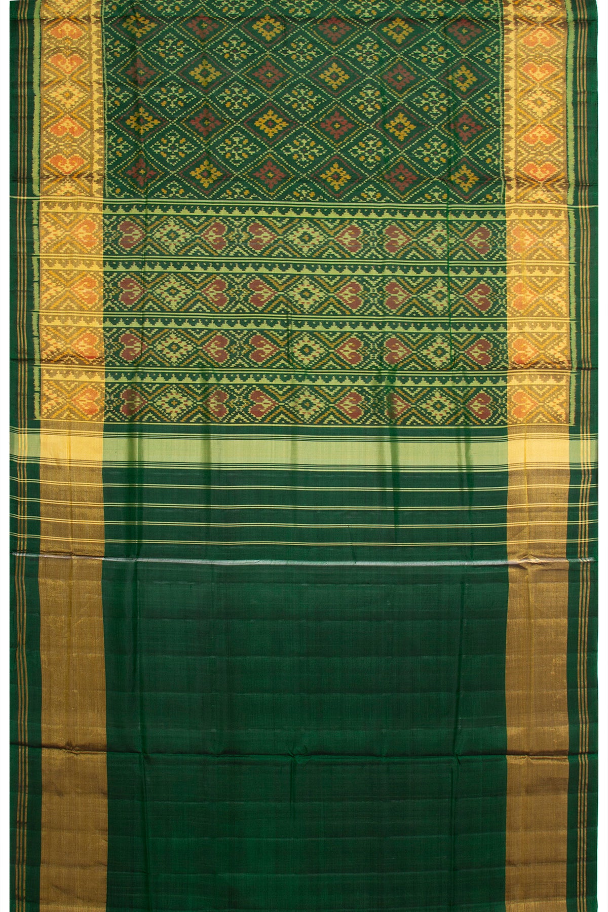 Pochampally Silk Ikat Green Saree