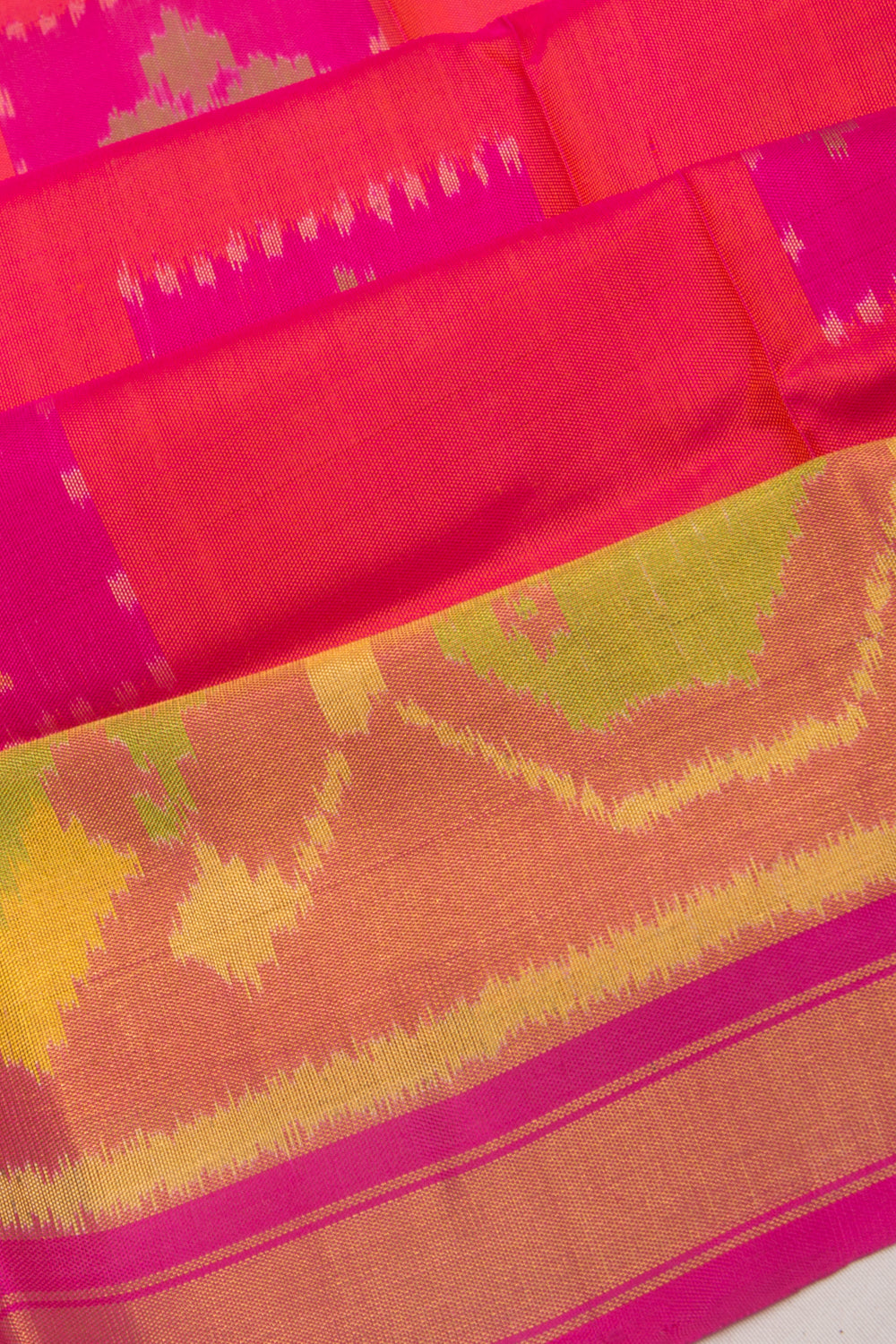 Rajkot Patola Silk Ikat Pink Saree