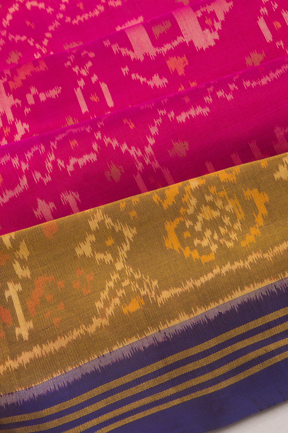 Rajkoa Patola Silk Ikat Pink Saree