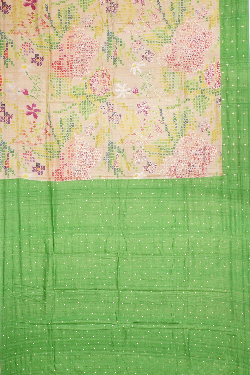 Tussar Printed Brown Saree