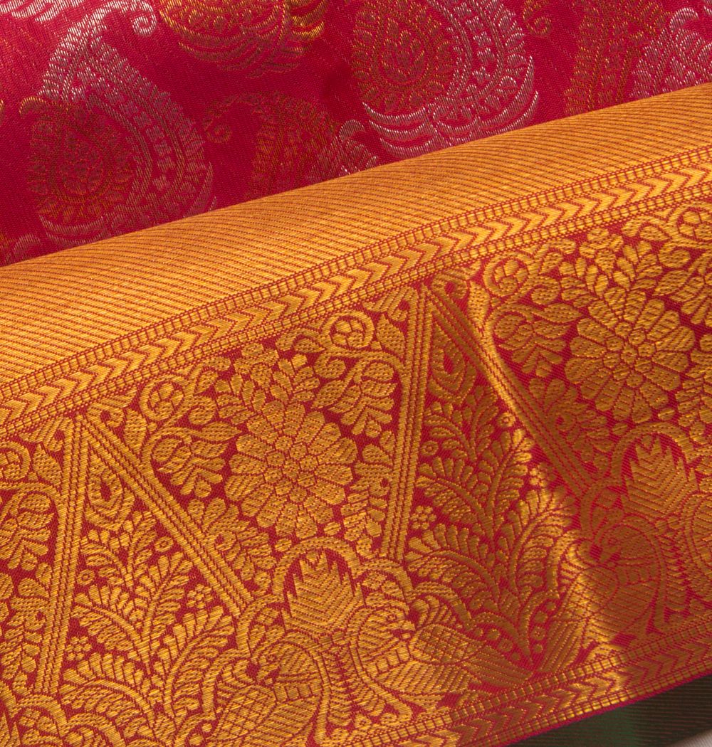 Kanchipuram Silk Brocade Pink Saree
