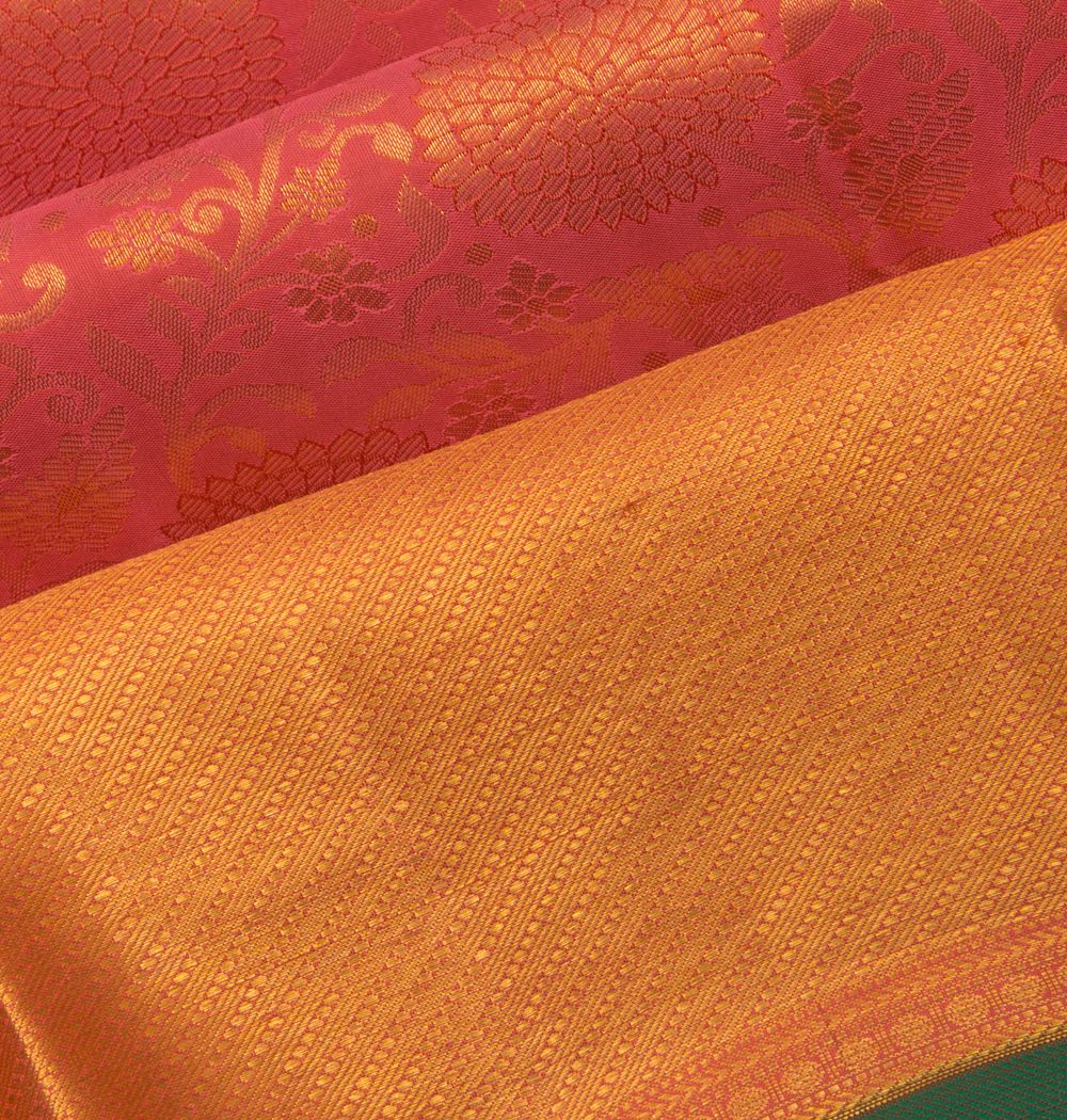 Kanchipuram Silk Jaal Pink Saree