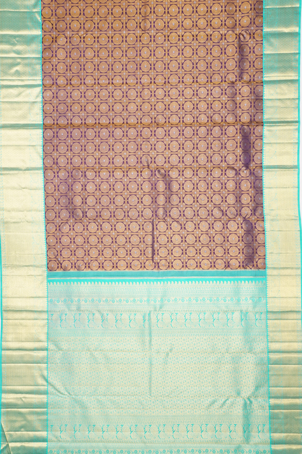 Taranga Kanchi Silk Checks And Butta Dark Blue Saree