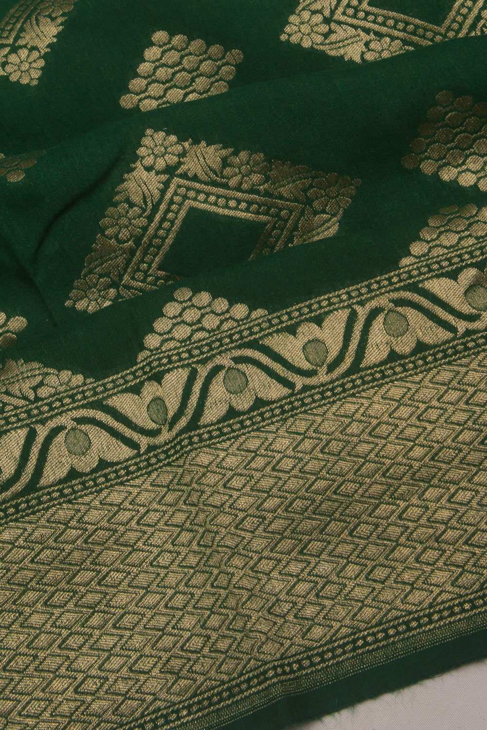 Banarasi Tussar Georgette Butta Green Saree