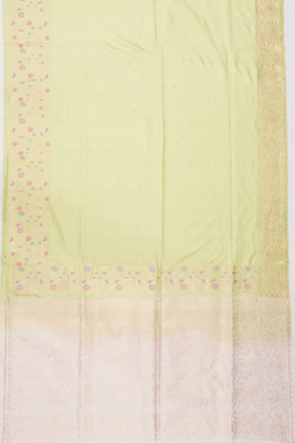 Banarasi Silk Plain Pista Green Saree