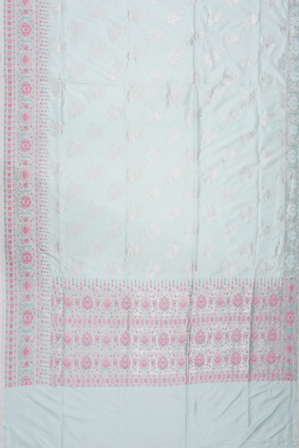 Banarasi Silk Butta Pastel Blue Saree