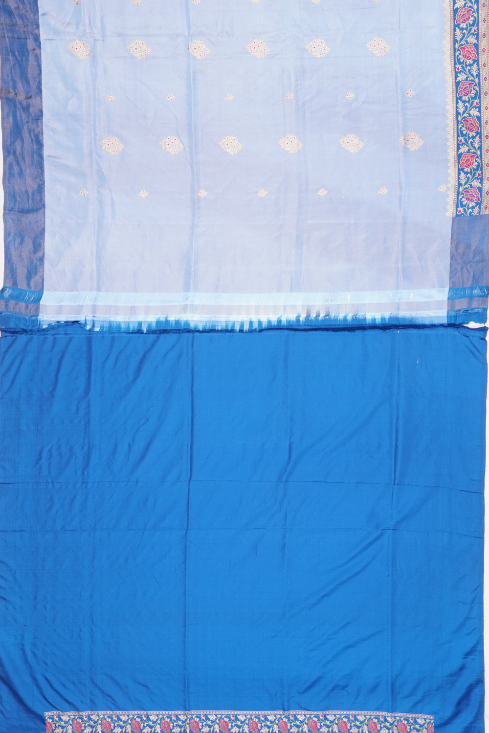 Banarasi Silk Tissue Butta Pastel Blue Saree