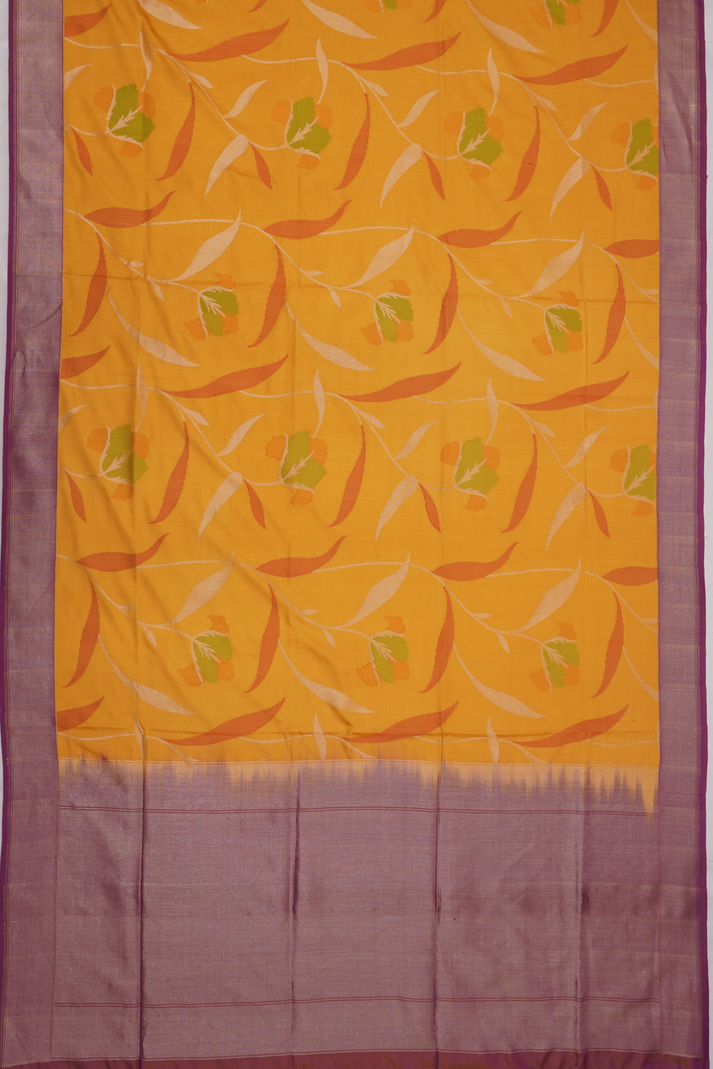 Banarasi Silk Jaal Yellow Saree