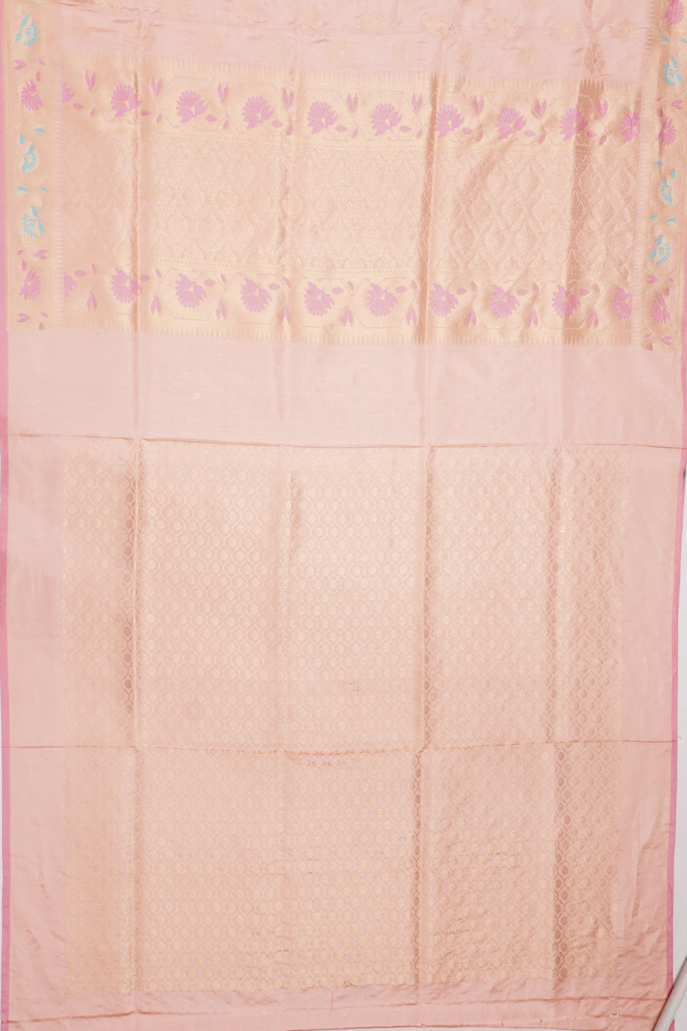 Banarasi Silk Tissue Butta Peach Saree