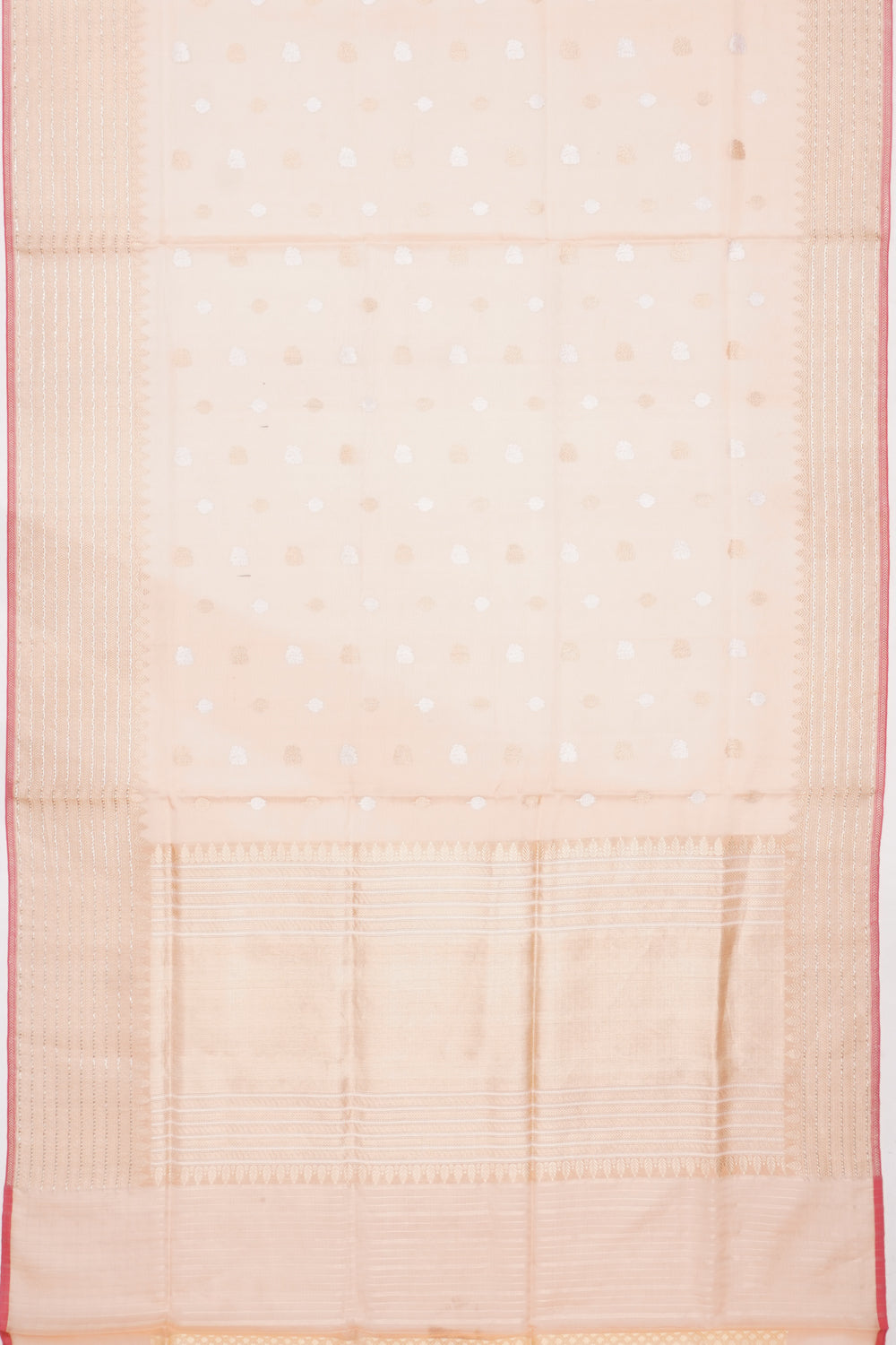 Banarasi Kora Organza Butta Pastel Orange Saree