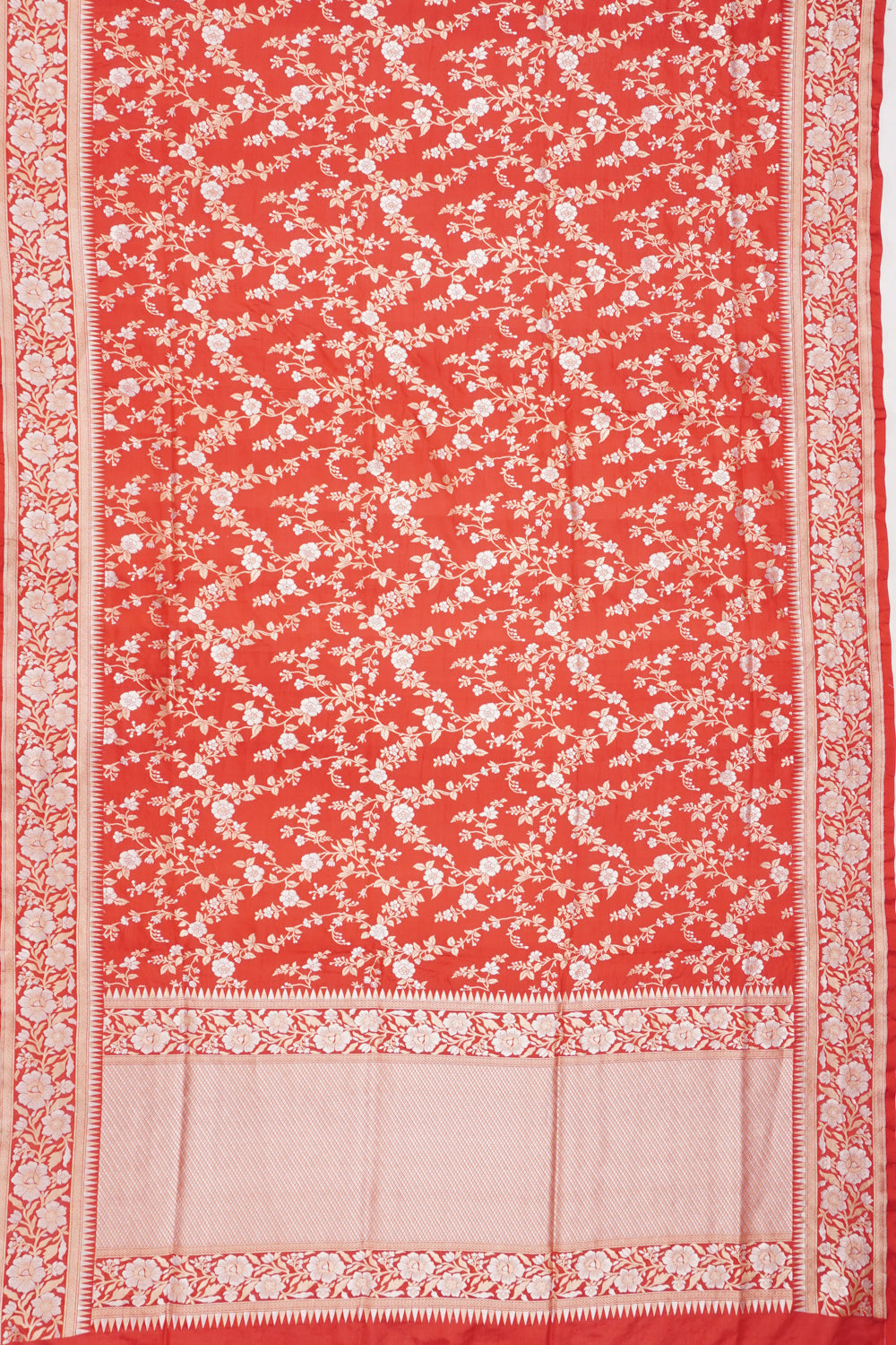 Banarasi Silk Jaal Red Saree