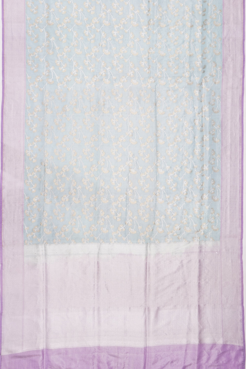 Banarasi Kora Organza Tissue Brocade Pastel Blue Saree