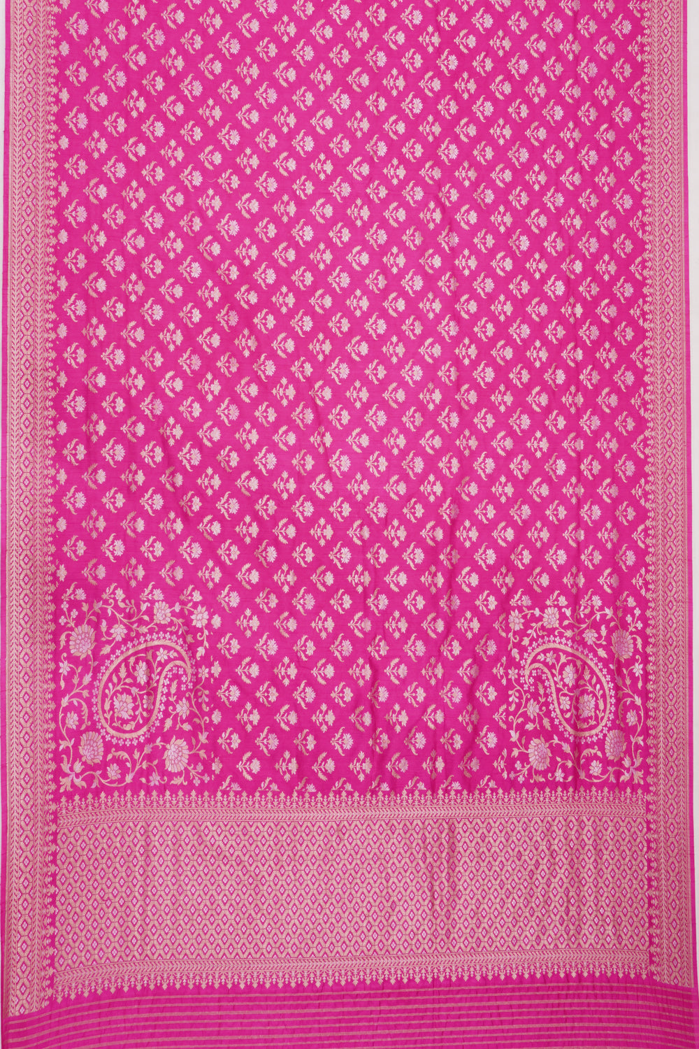 Banarasi Silk Brocade Rani Pink Saree