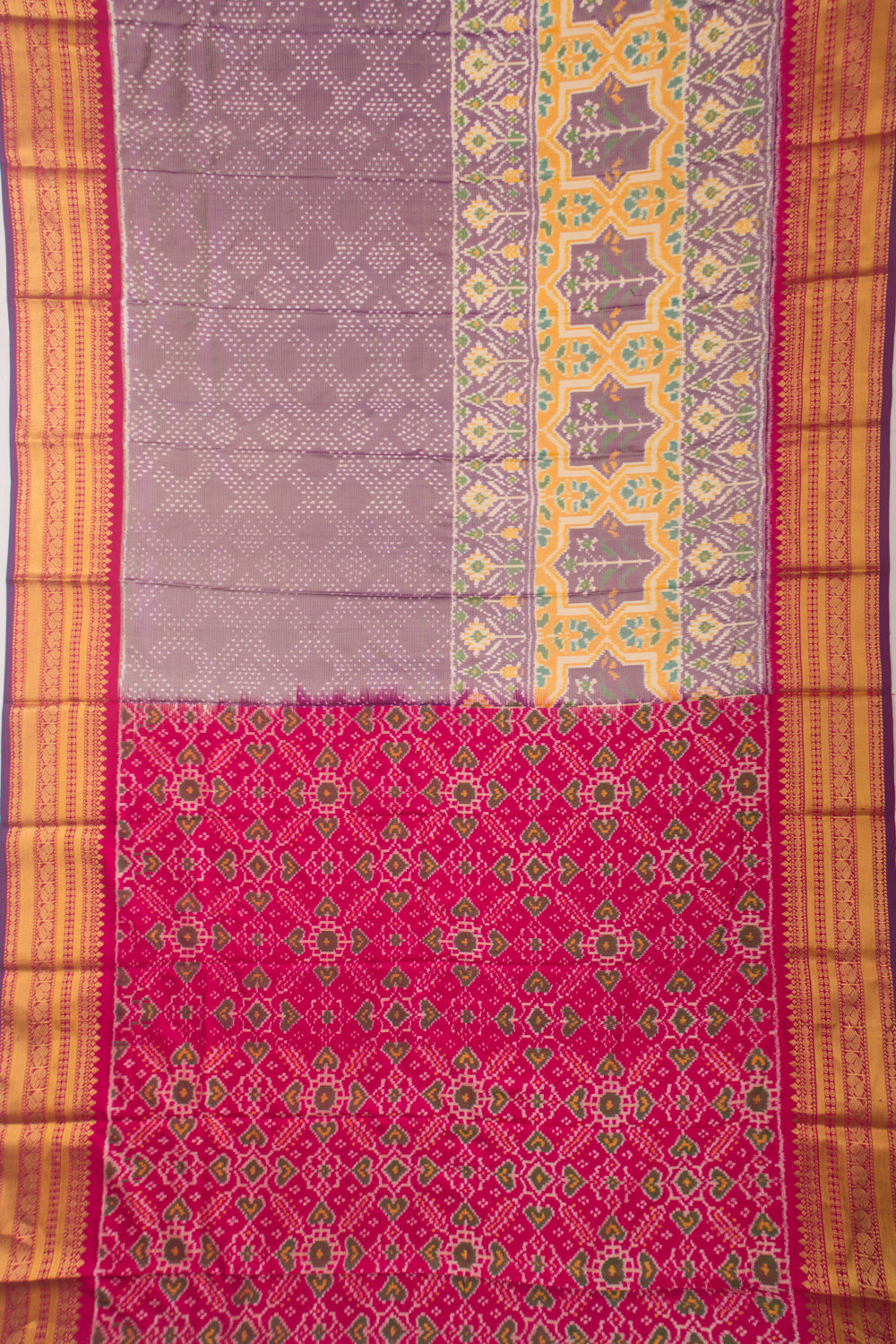 Kanchipuram Silk Ikat Lavender Saree