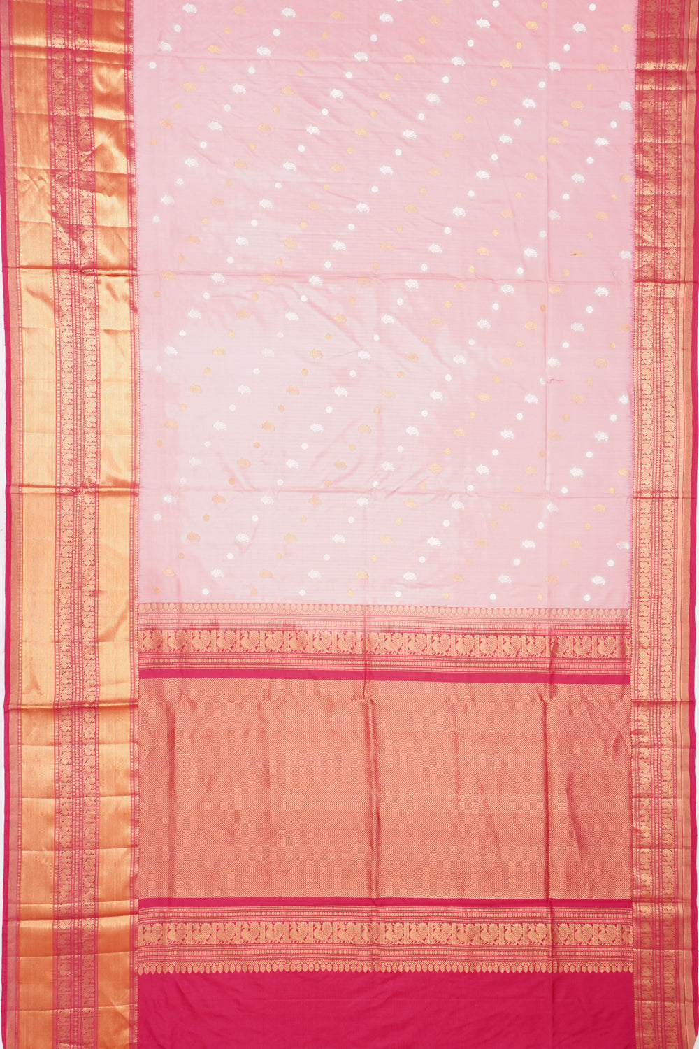 Kanchipuram Silk Butta Baby Pink Saree