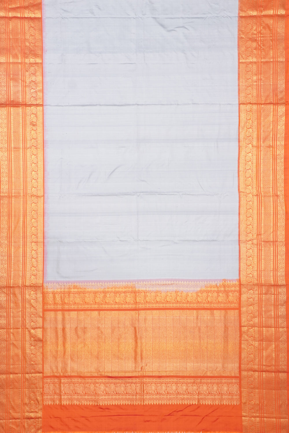 Kanchipuram Silk Ikat Plain Grey Saree