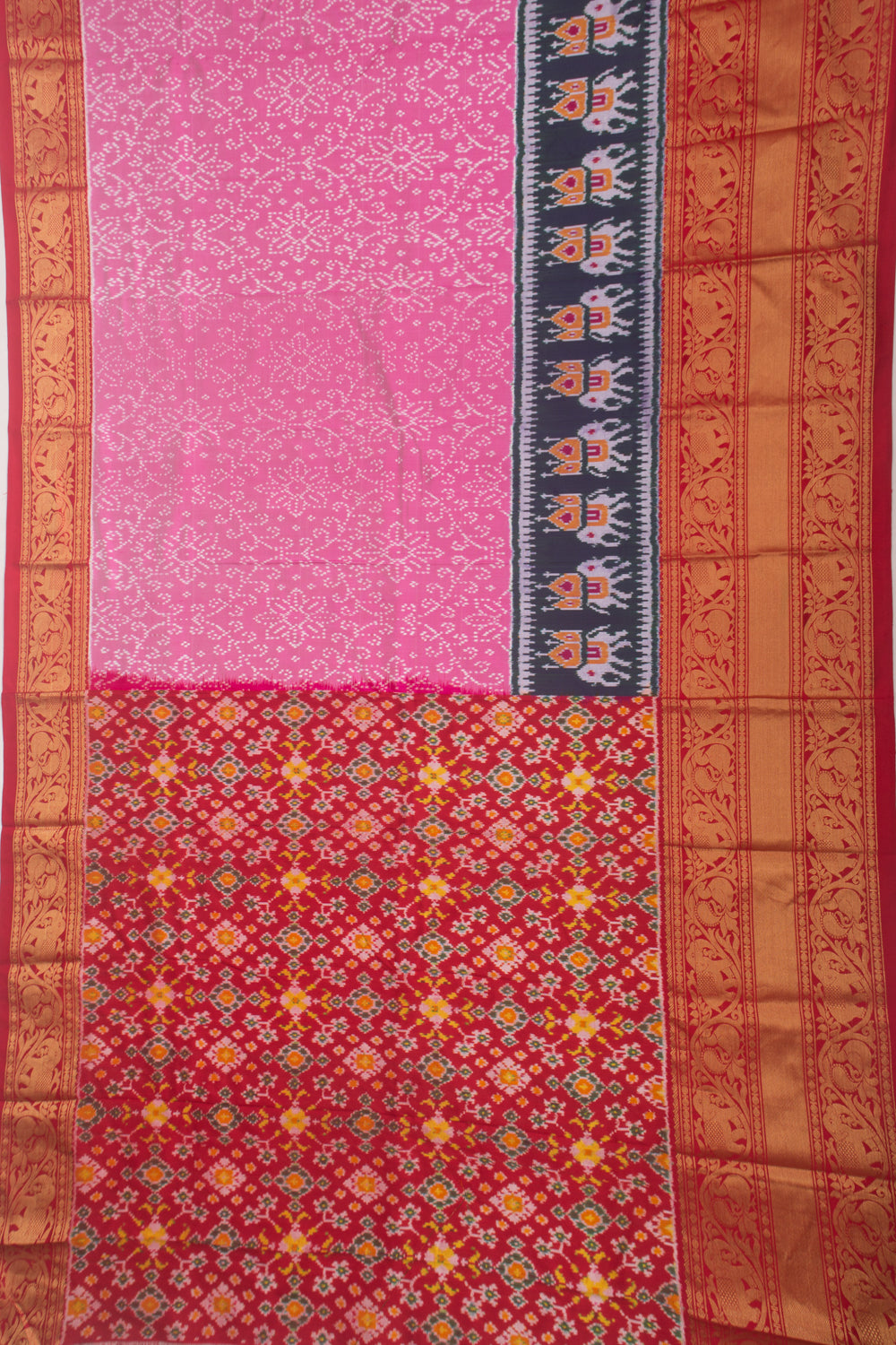 Kanchipuram Silk Ikat Pink Saree