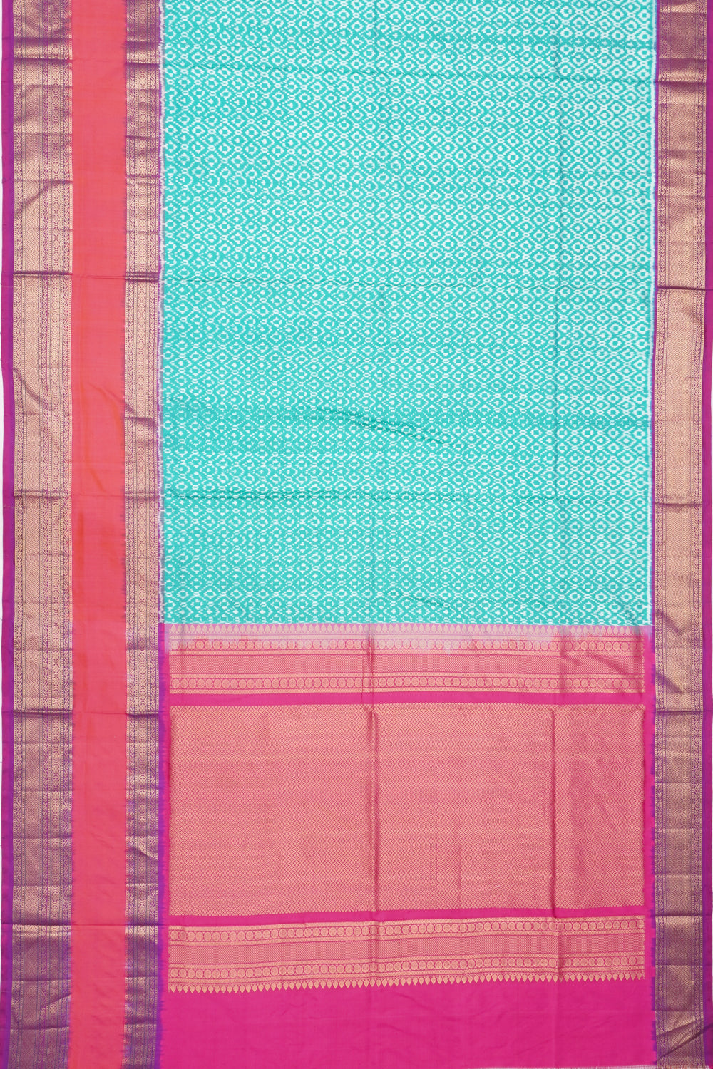Pochampally Silk Ikat Sea Green Saree