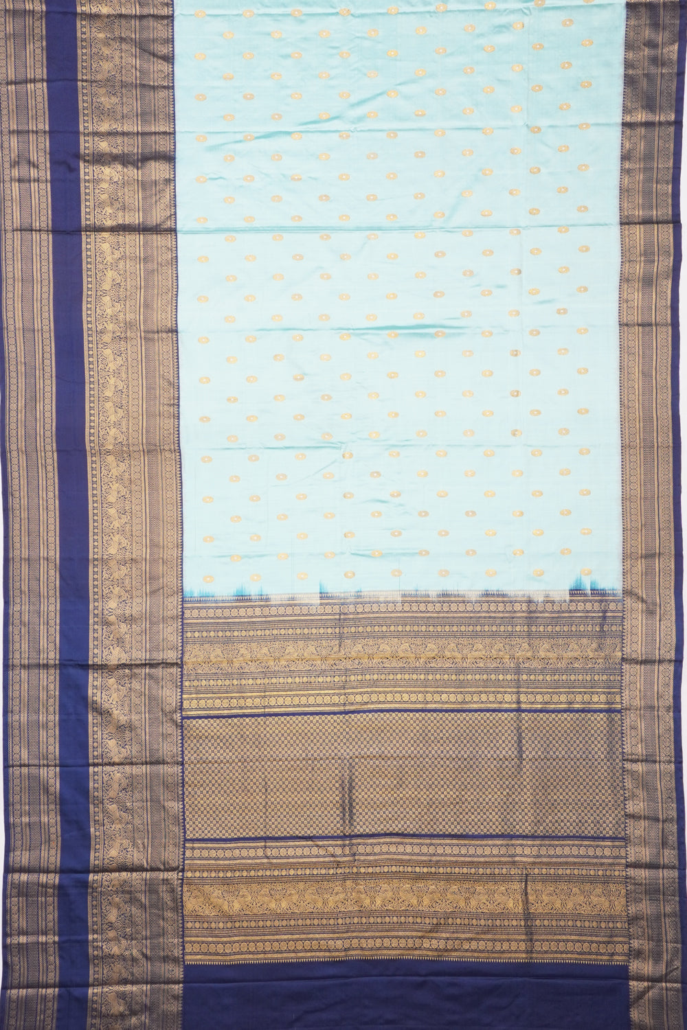 Kanchipuram Silk Twill Pastel Blue Saree