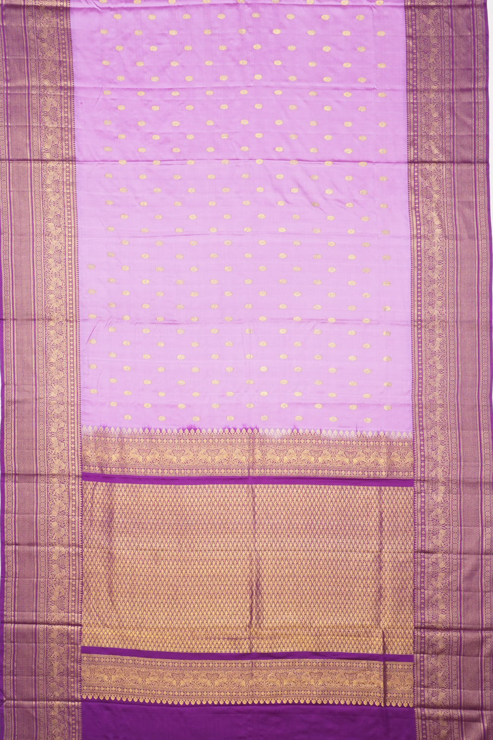 Kanchipuram Silk Twill Butta Lavender Saree