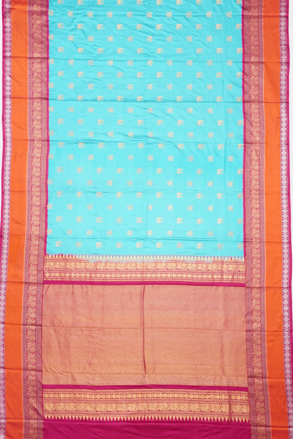 Kanchipuram Silk Twill Butta Sky Blue Saree