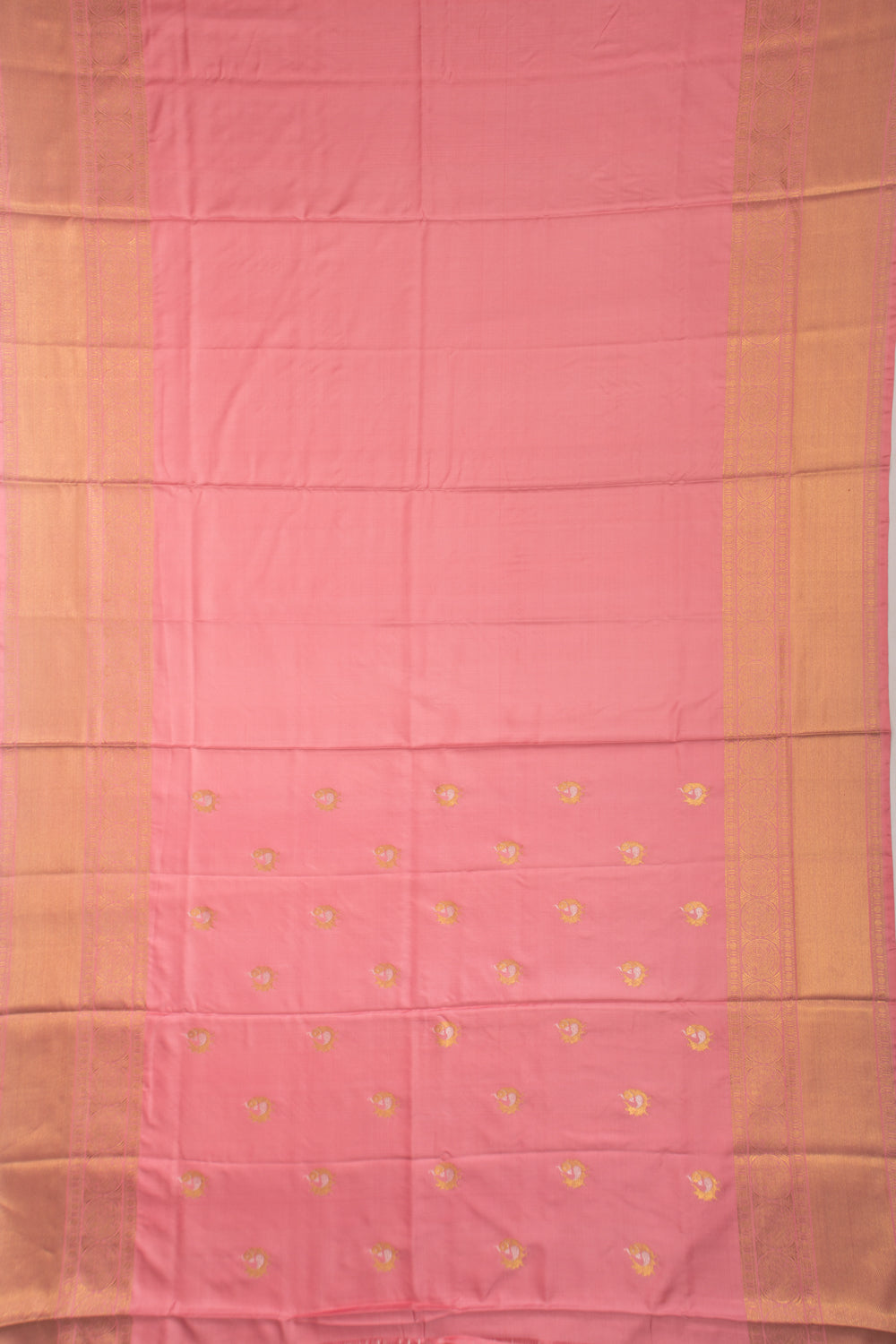 Kanchipuram Silk Twill Peach Saree