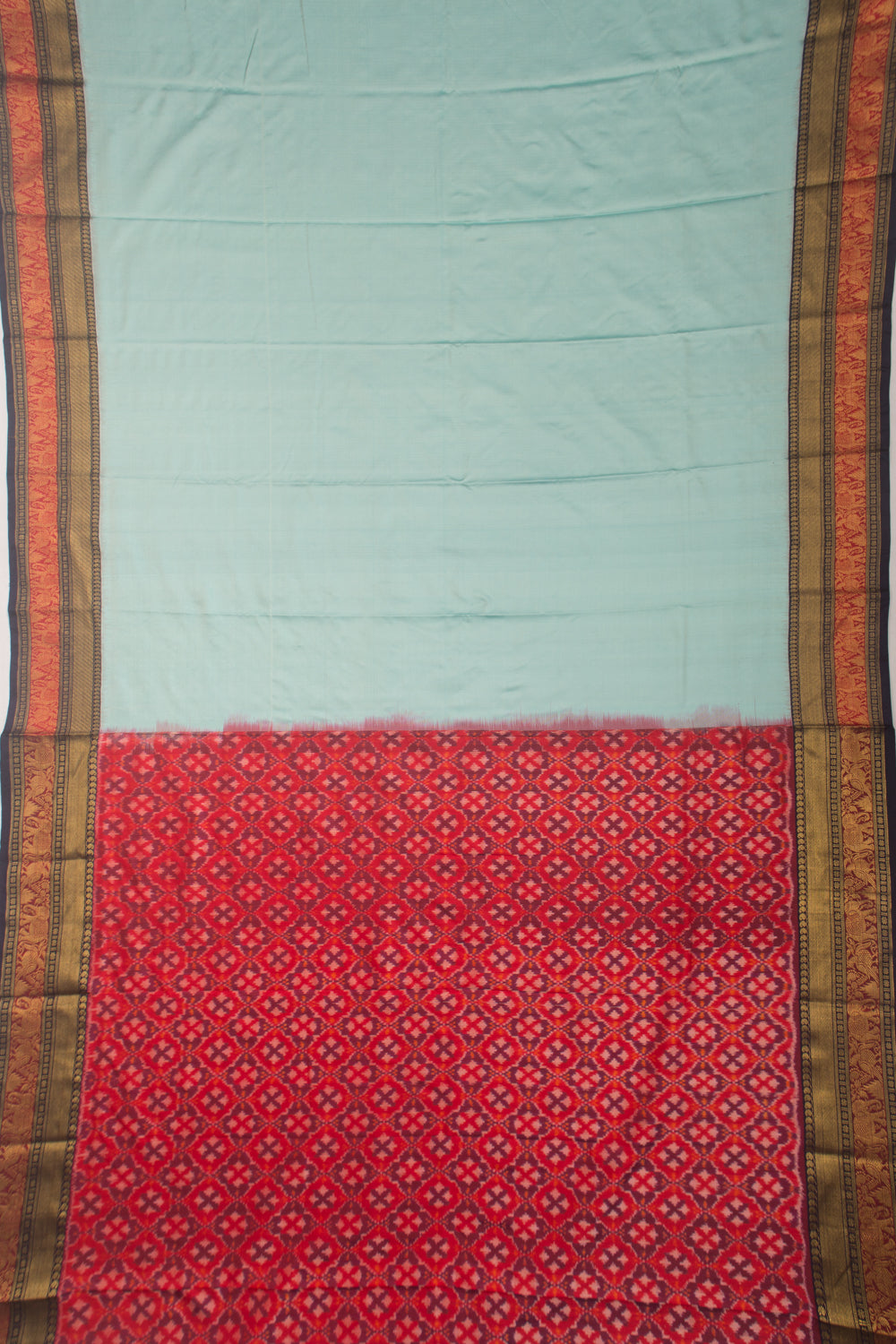 Kanchipuram Silk Twill Sky Blue Saree
