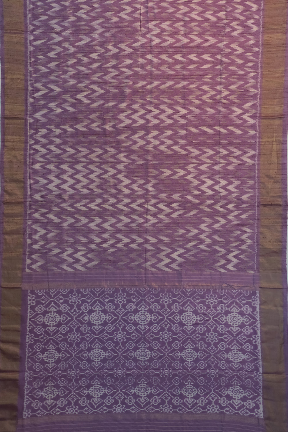 Pochampally Tussar Ikat Lavender Saree