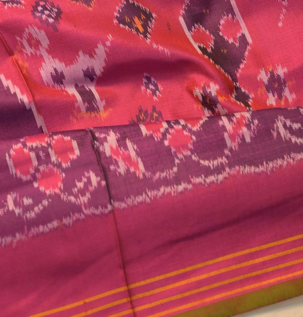 Pochampally Silk Ikat Pink Saree