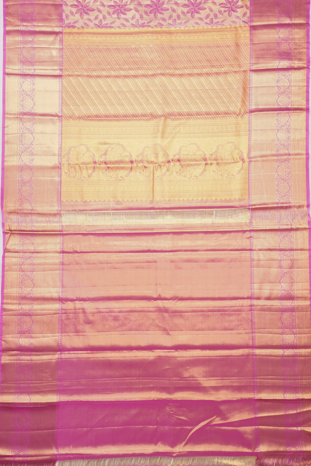 Taranga Kanchi Silk Tissue Brocade Pastel Pink Saree