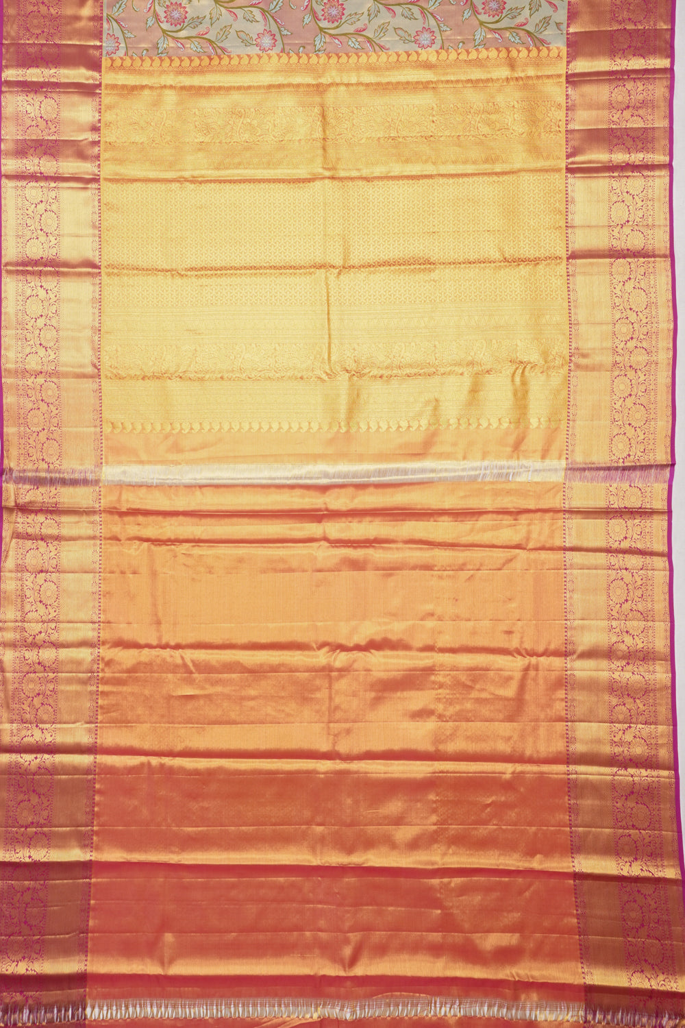 Taranga Kanchi Silk Tissue Brocade Pastel Blue Saree