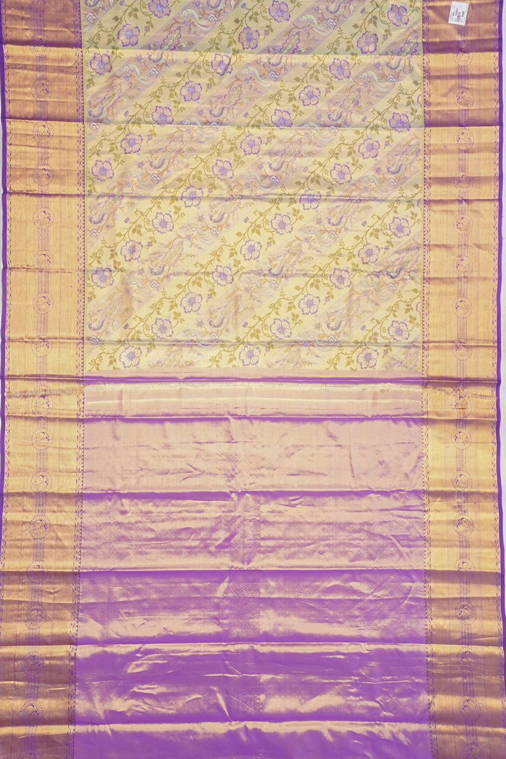 Taranga Kanchi Silk Tissue Brocade Green Saree